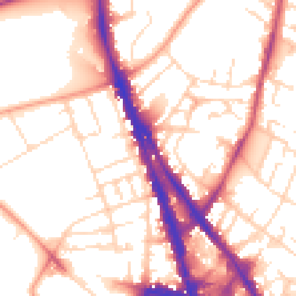 Daytime road noise heatmap for NG1 3HW