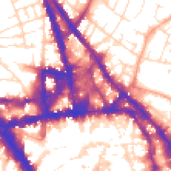 Daytime road noise heatmap for NG1 3PQ