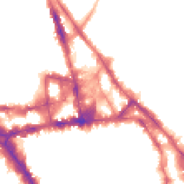 Night-time road noise heatmap for NG1 3PQ