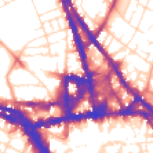 Daytime road noise heatmap for NG1 4AH