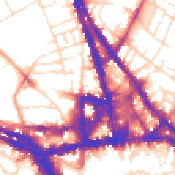 Daytime road noise heatmap for NG1 4DT