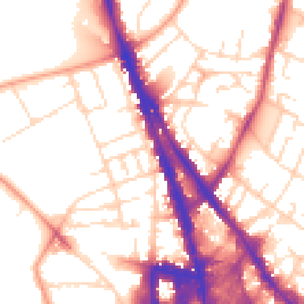 Daytime road noise heatmap for NG1 4EF