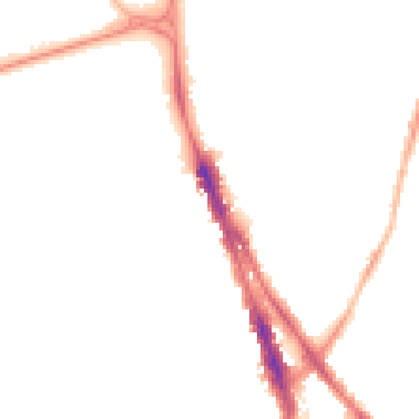 Night-time road noise heatmap for NG1 4EN