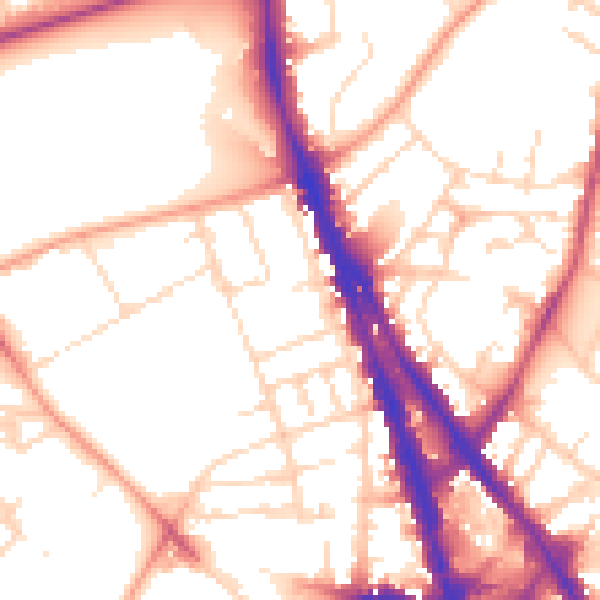 Daytime road noise heatmap for NG1 4EP