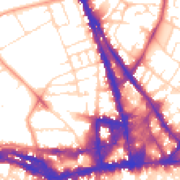 Daytime road noise heatmap for NG1 4EX