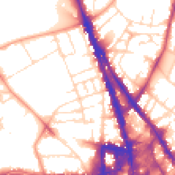 Daytime road noise heatmap for NG1 4GS