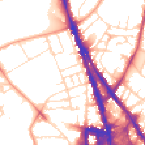 Daytime road noise heatmap for NG1 4GU