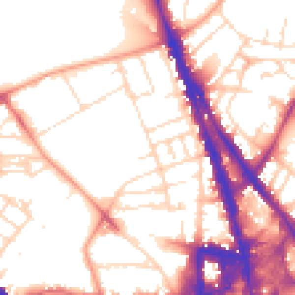 Daytime road noise heatmap for NG1 4GX
