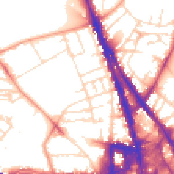 Daytime road noise heatmap for NG1 4GY