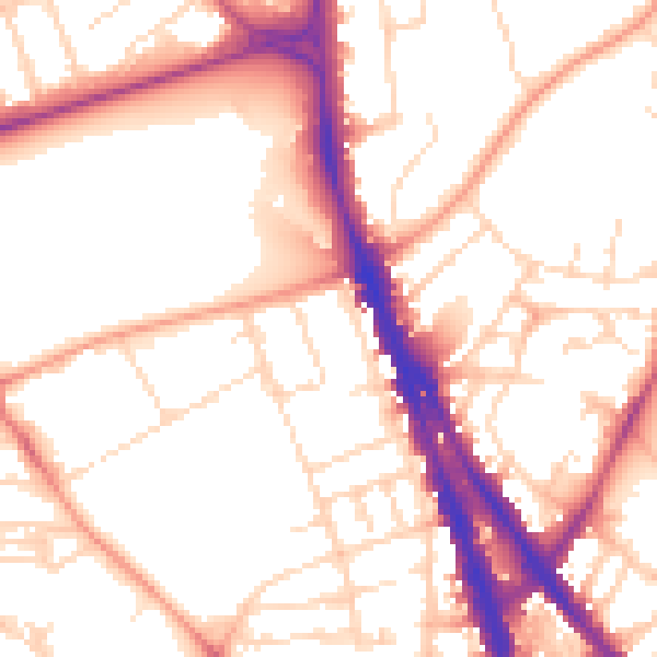 Daytime road noise heatmap for NG1 4HG