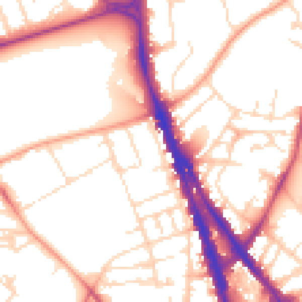 Daytime road noise heatmap for NG1 4HL