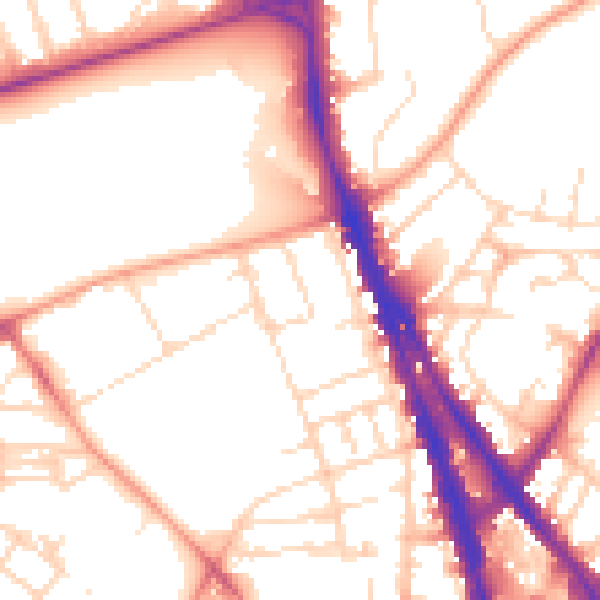 Daytime road noise heatmap for NG1 4HQ