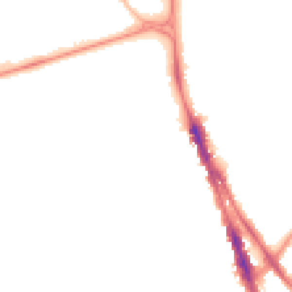 Night-time road noise heatmap for NG1 4HT