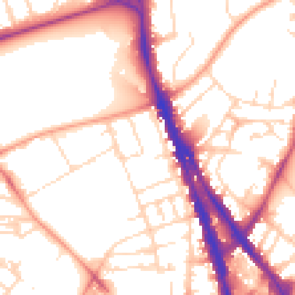 Daytime road noise heatmap for NG1 4HU