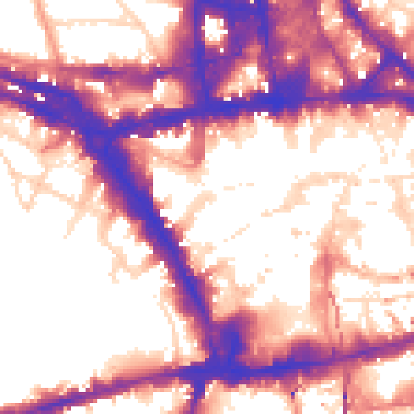 Daytime road noise heatmap for NG1 6BT