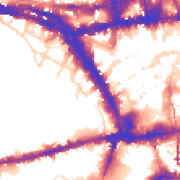 Daytime road noise heatmap for NG1 6EB