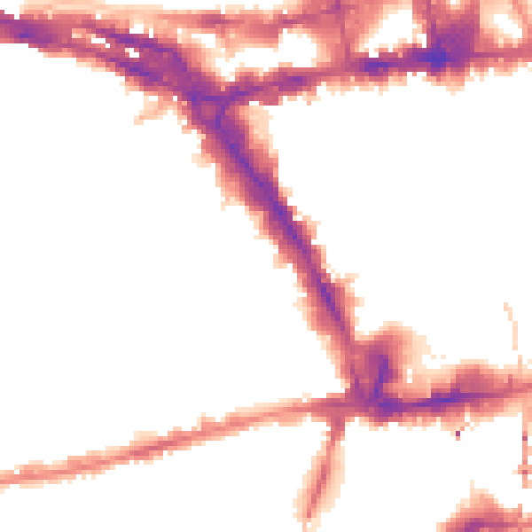 Night-time road noise heatmap for NG1 6EB