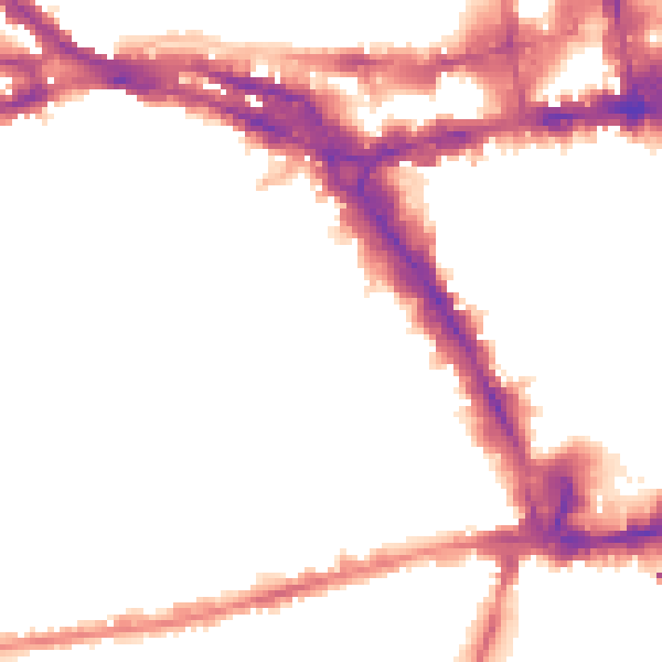 Night-time road noise heatmap for NG1 6GN
