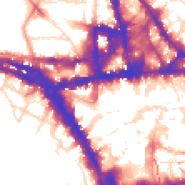 Daytime road noise heatmap for NG1 6HY