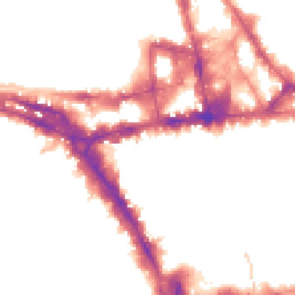 Night-time road noise heatmap for NG1 6HY
