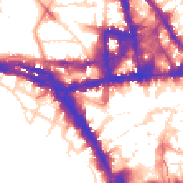 Daytime road noise heatmap for NG1 6JD