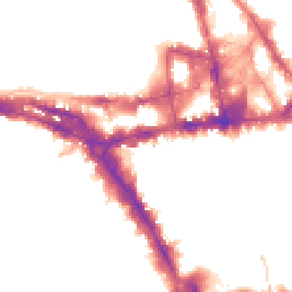 Night-time road noise heatmap for NG1 6JD
