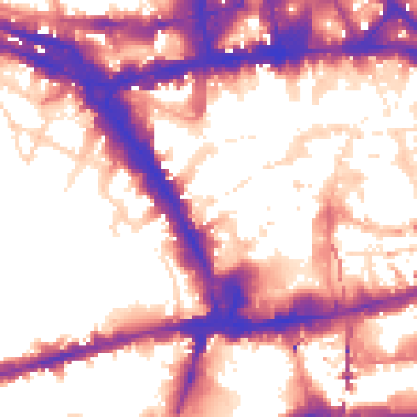 Daytime road noise heatmap for NG1 7AA