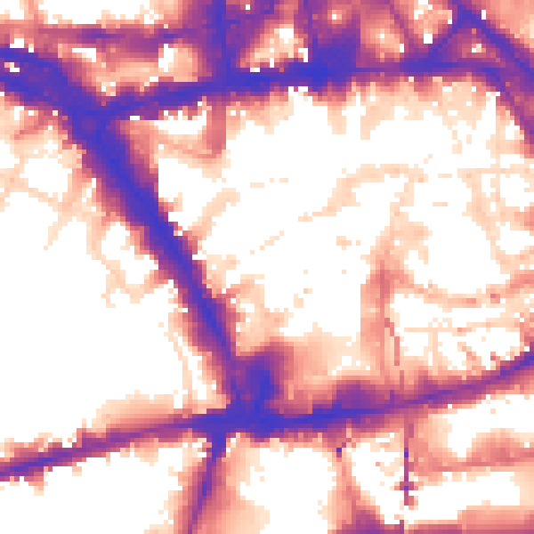 Daytime road noise heatmap for NG1 7AS