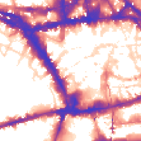 Daytime road noise heatmap for NG1 7AW