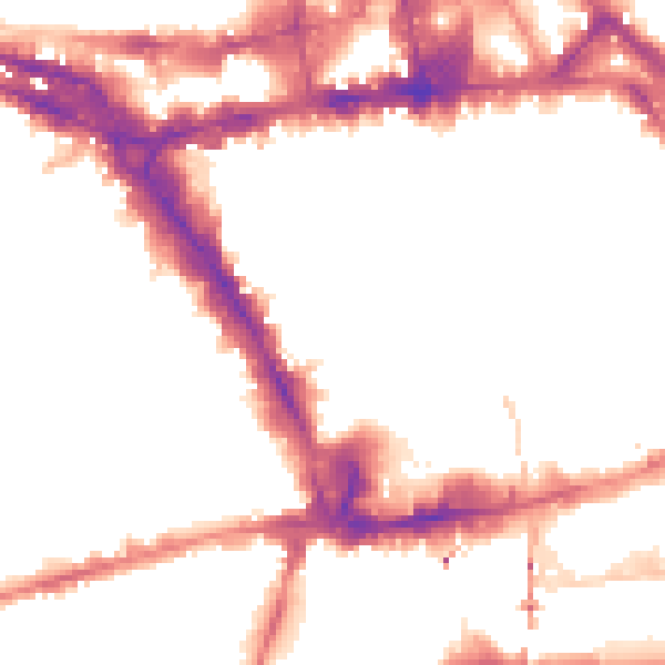 Night-time road noise heatmap for NG1 7AW