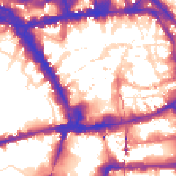 Daytime road noise heatmap for NG1 7DD