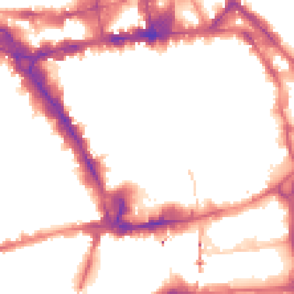Night-time road noise heatmap for NG1 7DL