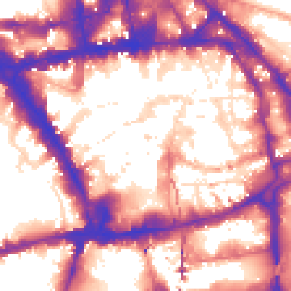 Daytime road noise heatmap for NG1 7DN