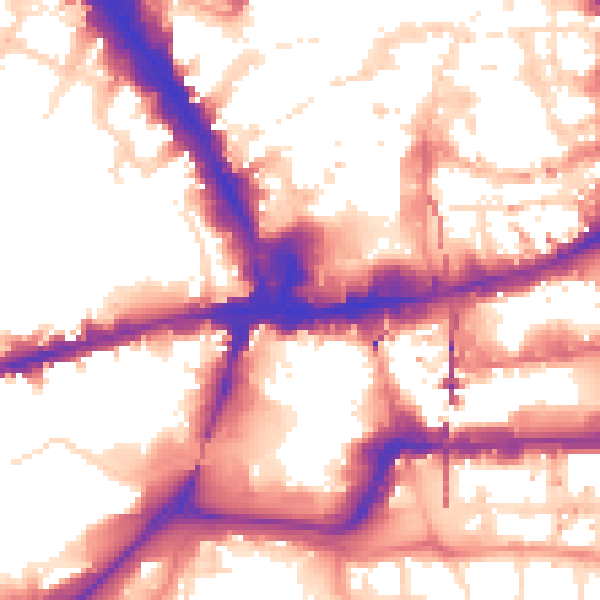Daytime road noise heatmap for NG1 7EG