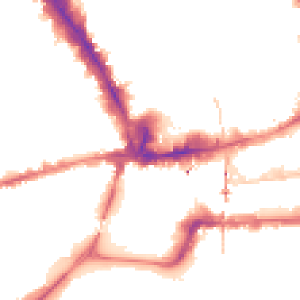 Night-time road noise heatmap for NG1 7EG