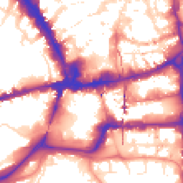 Daytime road noise heatmap for NG1 7ET