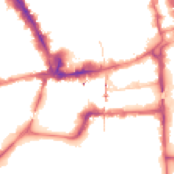 Night-time road noise heatmap for NG1 7FE