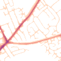 Daytime road noise heatmap for NG10 1AQ