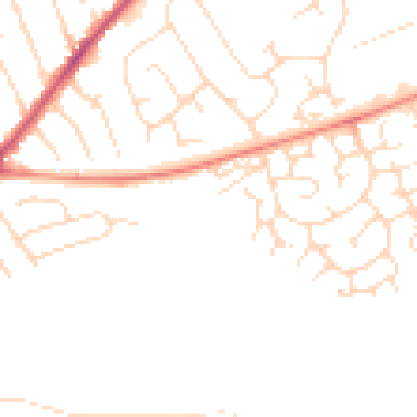 Daytime road noise heatmap for NG10 1AU