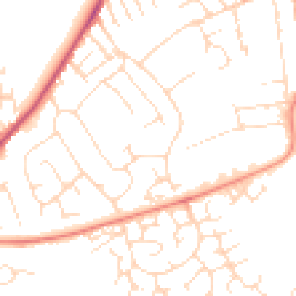 Daytime road noise heatmap for NG10 1AW