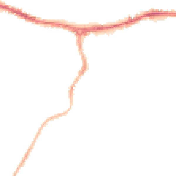 Night-time road noise heatmap for NG10 1AY