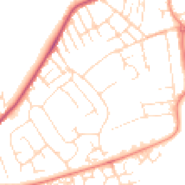 Daytime road noise heatmap for NG10 1DR