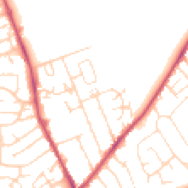 Daytime road noise heatmap for NG10 3NH