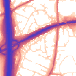 Daytime road noise heatmap for NG10 5PQ