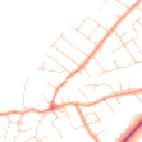 Daytime road noise heatmap for NG12 1AE