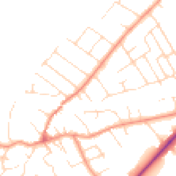 Daytime road noise heatmap for NG12 1AF