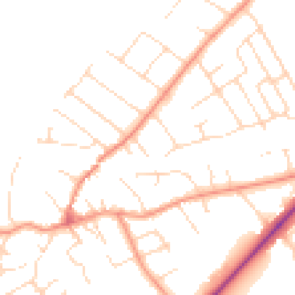 Daytime road noise heatmap for NG12 1AH