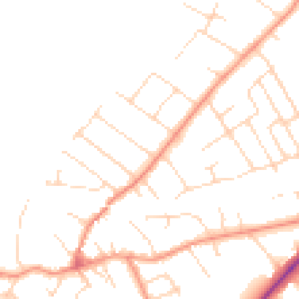 Daytime road noise heatmap for NG12 1AJ