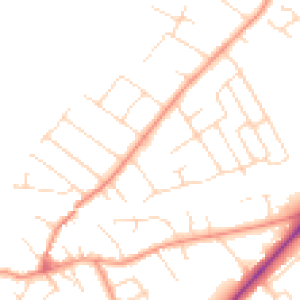 Daytime road noise heatmap for NG12 1AP