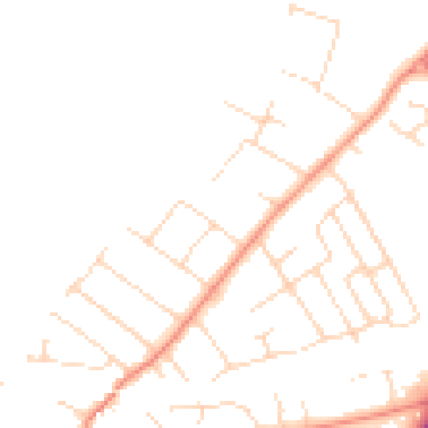 Daytime road noise heatmap for NG12 1AS